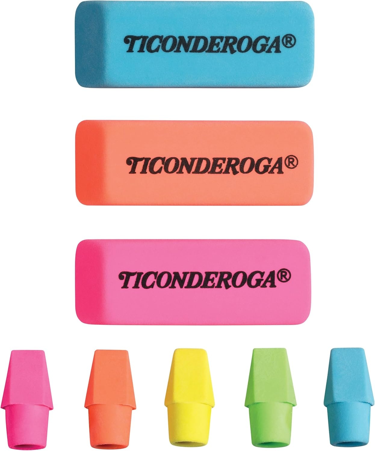 image:imageTiconderoga Dixon Office amp School Eraser Combination Set 15 Eraser MultiPack Multicolored 38931