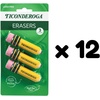 image:imageTICONDEROGA  Erasers Pencil Shaped Yellow 3 ct 38953  Yellow 075 x 2875 389533 Count Pack of 12