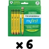 image:imageTiconderoga My First HalfSize Wooden Pencils Large TriangleBarrel PreSharpened 2 HB Short 45 Yellow Pencils with Erasers Yellow 12Pack72