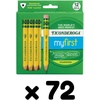 image:imageTiconderoga My First HalfSize Wooden Pencils Large TriangleBarrel PreSharpened 2 HB Short 45 Yellow Pencils with Erasers Yellow 12Pack864