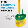 image:imageTiconderoga TwoHole Manual Pencil Sharpener for Standard and Beginner Pencils YellowGreen 2 x 2 x 125 GermanEngineered 1 Count2Hole  6Pack
