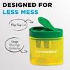 image:imageTiconderoga TwoHole Manual Pencil Sharpener for Standard and Beginner Pencils YellowGreen 2 x 2 x 125 GermanEngineered 1 Count2Hole  6Pack