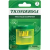 image:imageTiconderoga TwoHole Manual Pencil Sharpener for Standard and Beginner Pencils YellowGreen 2 x 2 x 125 GermanEngineered 1 Count2Hole  6Pack