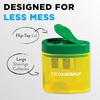 image:imageTiconderoga TwoHole Manual Pencil Sharpener for Standard and Beginner Pencils YellowGreen 2 x 2 x 125 GermanEngineered 1 Count2Hole