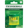 image:imageTiconderoga TwoHole Manual Pencil Sharpener for Standard and Beginner Pencils YellowGreen 2 x 2 x 125 GermanEngineered 1 Count2Hole