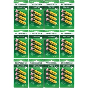 image:imageTICONDEROGA  Erasers Pencil Shaped Yellow 3 ct 38953  Yellow 075 x 2875 389533 Count Pack of 12