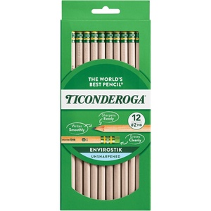 image:imageTiconderoga Envirostik WoodCased Pencils 2 HB Soft Natural 12 Count12 Count Pack of 1