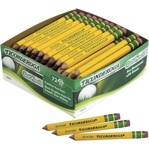 image:imageTiconderoga Golf Pencils With Erasers 2 HB Lead Yellow Pack Of 7272