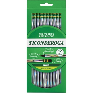 image:imageTiconderoga Noir Black WoodCased 2 Pencils Holographic Design 12 CountPencils