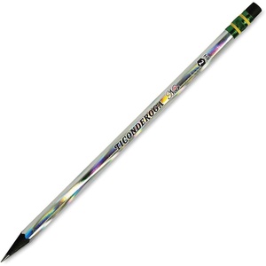 image:imageTiconderoga Noir Pencils WoodCased 2 HB Soft PreSharpened with Eraser Holographic Barrel 6 x 12Packs 72 Pencils Total 139701