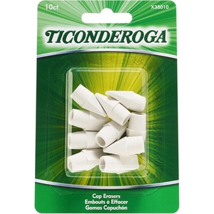 image:imageTiconderoga Pencil Cap Erasers White 10 Count 6 Packs X38010