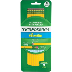 image:imageTiconderoga TriWrite WoodCased Pencils 2HB Soft Yellow 12 Count1 Count Pack of 8