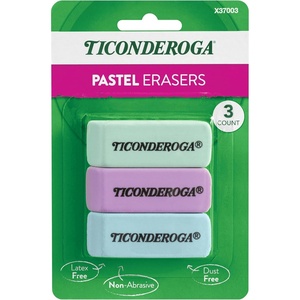 image:imageTiconderoga Wedge Erasers Pastel Colors 3 Count3 Count pastel