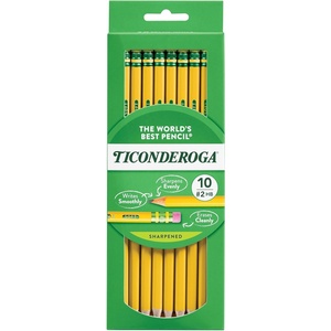 image:imageTiconderoga WoodCased Pencils PreSharpened 2 HB Soft Yellow 10 Count10 Count Pack of 1