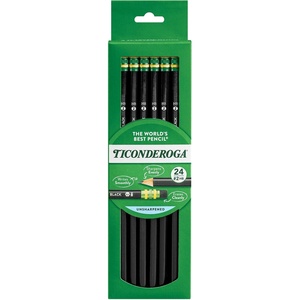 image:imageTiconderoga WoodCased Pencils Unsharpened 2 HB Soft Black 12 Count1 Count Pack of 24