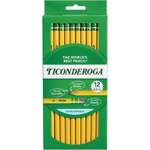 image:imageTiconderoga WoodCased Pencils Unsharpened 2 HB Soft Yellow 12 Count1