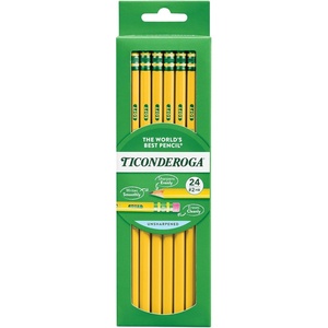 image:imageTiconderoga WoodCased Pencils Unsharpened 25 F Medium Yellow 12 Count24 Count Pack of 1