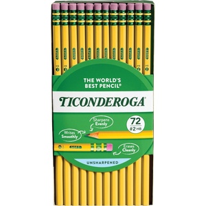 image:imageTiconderoga WoodCased Pencils Unsharpened 25 F Medium Yellow 12 Count72 Count Pack of 1