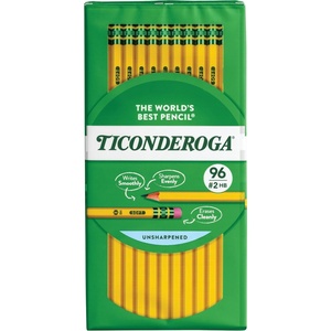 image:imageTiconderoga WoodCased Pencils Unsharpened 25 F Medium Yellow 12 Count96 Count Pack of 1